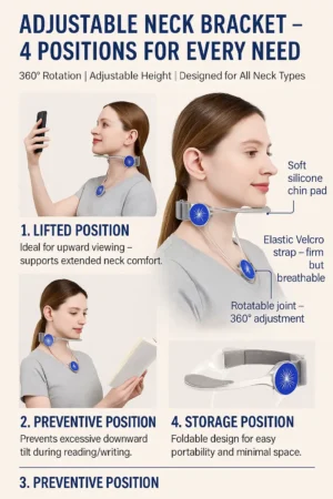 Free Shipping | Adjustable Neck Support Brace for Posture Correction – Lightweight, Ergonomic Design for Long Sitting & Screen Time Relief - immagine 6